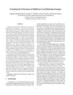 Evaluating the Performance of Middleware Load Balancing Strategies
