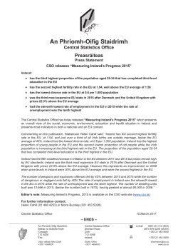 Press Release Measuring Ireland`s Progress 2015