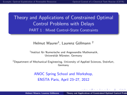 Theory and Applications of Constrained Optimal Control