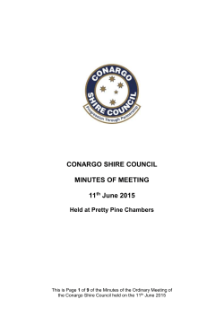 CONARGO SHIRE COUNCIL MINUTES OF MEETING 11 th June