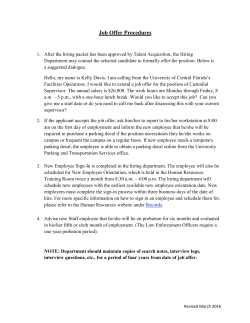 Job Offer Procedures