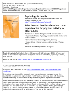 Affective and health-related outcome expectancies