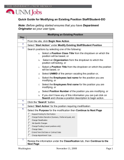 Quick Guide for Modifying an Existing Position Staff