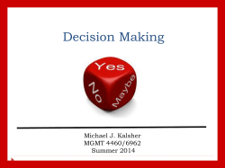 Decision Making - Michael Kalsher Home