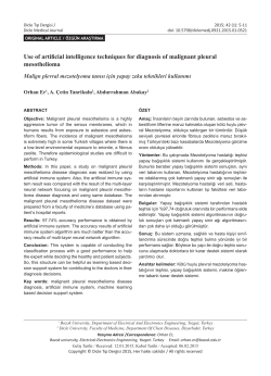 Use of artificial intelligence techniques for