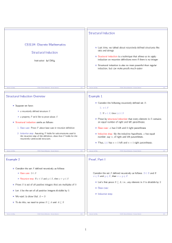 CS311H: Discrete Mathematics Structural Induction Structural