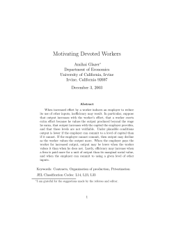 Motivating Devoted Workers - Krannert School of Management