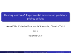 Experimental evidence on predatory pricing policies