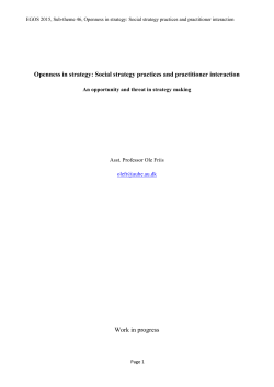 Openness in strategy: Social strategy practices and practitioner