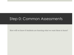 Home Team 3 Step 0: Common Assessments