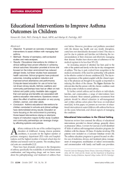 Educational Interventions to Improve Asthma Outcomes in Children
