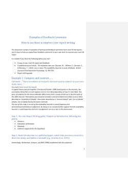 Guide on using feedback comments