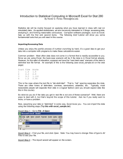 Introduction to Statistical Computing in Microsoft Excel