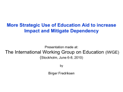 Strategic Use of Education Aid to increase Impact and Mitigate