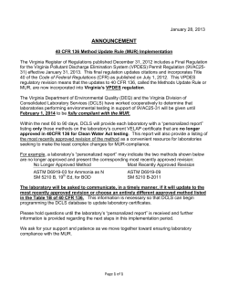40 CFR 136 Method Update Rule (MUR) Implementation