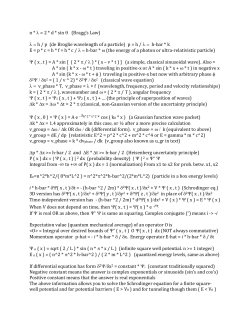 n * l = 2 * d * sin q (Bragg`s Law) l = h / p (de Broglie wavelength of a