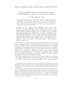 on the robustness of behaviour in experimental `beauty contest` games