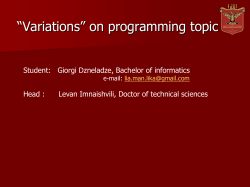 Variations on the programming topic
