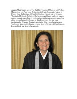 Joanne Mied Sensei serves The Buddhist Temple of Marin in Mill