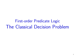The Classical Decision Problem