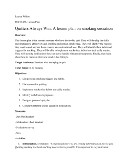 Quitters Always Win: A lesson plan on smoking