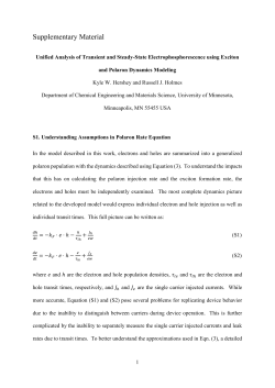 Supplementary Material Unified Analysis of Transient and Steady