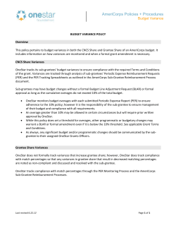 Budget Variance Policy