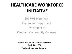 healthcare workforce initiative - Oregon Healthcare Workforce Institute