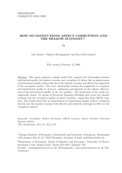 HOW DO INSTITUTIONS AFFECT CORRUPTION AND THE