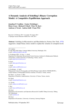 A Dynamic Analysis of Schelling`s Binary Corruption Model: A
