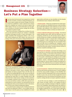 Business Strategy Selection - Business consulting, Small business