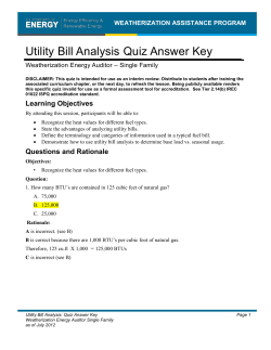 Quiz Key Utility Bill Analysis 1.1