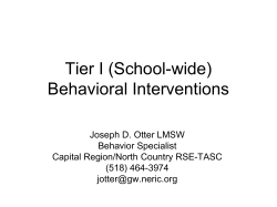 Tier I (School-wide) Behavioral Interventions Handouts