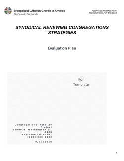 Evaluation tools for each participating congregations