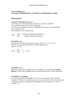 HACKING MATHEMATICS 304 UNIT 3 MODULE 4