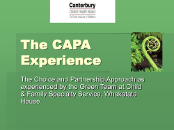 The CAPA Experience - The Choice and Partnership Approach