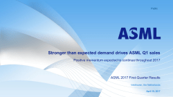 Stronger than expected demand drives ASML Q1 sales