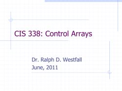 CIS 338: Control Arrays