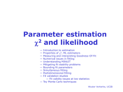 Parameter estimation &chi;2 and likelihood