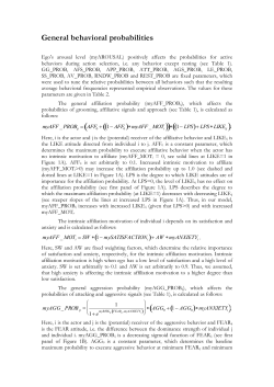 General behavioral probabilities Ego`s arousal level (myAROUSAL
