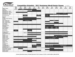 Competition Schedule - 2017 Huntsman World Senior Games (5