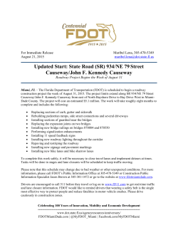 Updated Start: State Road (SR) 934/NE 79Street Causeway/John F