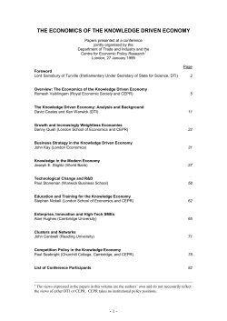 the economics of the knowledge driven economy