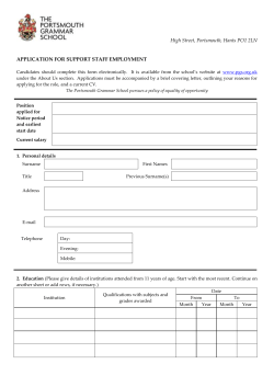 Position applied for - The Portsmouth Grammar School