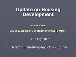 South Worcestershire Joint Core Strategy