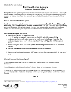 For Healthcare Agents - Whatcom Alliance for Health Advancement