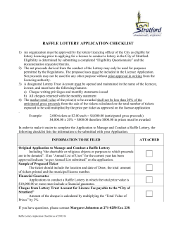 raffle lottery application checklist