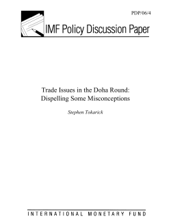 Trade Issues in the Doha Round