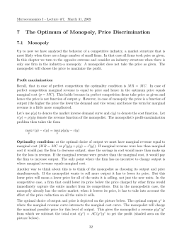 7 The Optimum of Monopoly, Price Discrimination