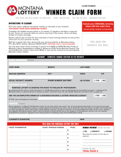 claim form - Montana Lottery